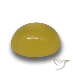 6.15 ct Yellow Agate Stone, Natural Agate in Oval Cabochon Shape for Sale