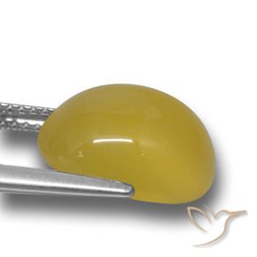 Agate Gemstone in 12.8 x 11.4 mm Size for Sale, Agate Stone in Deep Yellow Color
