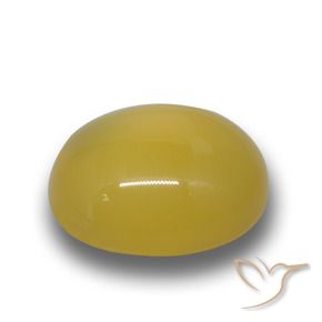6.30 ct Yellow Agate Stone, Natural Agate in Oval Cabochon Shape for Sale