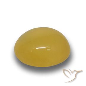 4.67 ct Yellow Agate Stone, Natural Agate in Oval Cabochon Shape for Sale