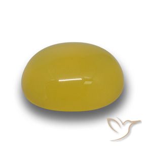 5.57 ct Yellow Agate Stone, Natural Agate in Oval Cabochon Shape for Sale