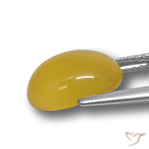 Agate Gemstone in 11.4 x 9.5 mm Size for Sale, Agate Stone in Honey Yellow Color
