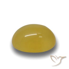 3.84 ct Yellow Agate Stone, Natural Agate in Oval Cabochon Shape for Sale