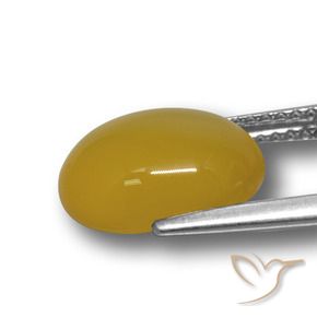 Agate Gemstone in 11.5 x 10.3 mm Size for Sale, Agate Stone in Rich Yellow Color