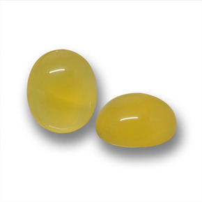 Yellowish Gold Agate Gem - 6ct Oval Cabochon (ID: 458687)