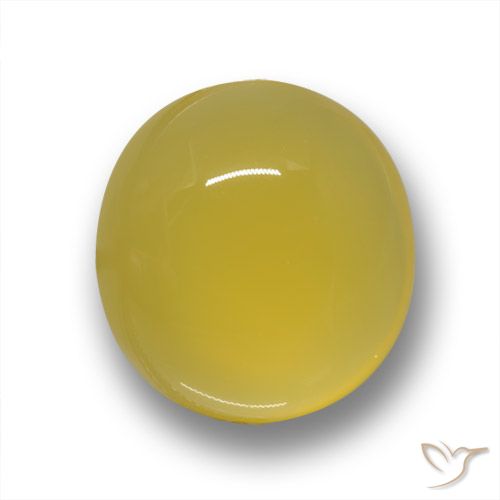 6.56 ct Yellow Agate, 12.8 x 12 mm Oval Cut From India, Photo A
