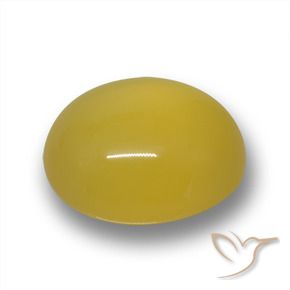 6.56 ct Yellow Agate Stone, Natural Agate in Oval Cabochon Shape for Sale