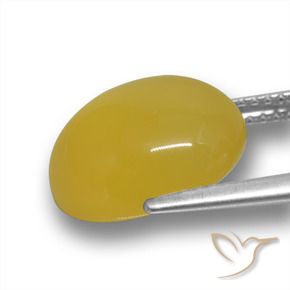 Agate Gemstone in 12.8 x 12 mm Size for Sale, Agate Stone in Medium Yellow Color
