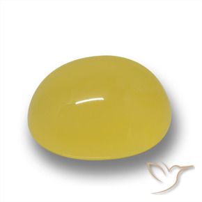 4.03 ct Yellow Agate Stone, Natural Agate in Oval Cabochon Shape for Sale