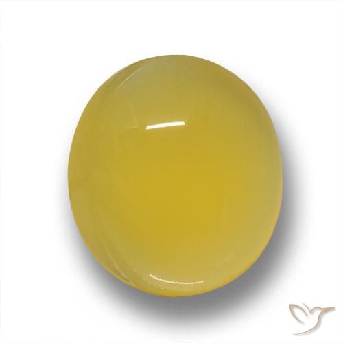 3.58 ct Yellow Agate, 11 x 9.9 mm Oval Cut From India, Photo A
