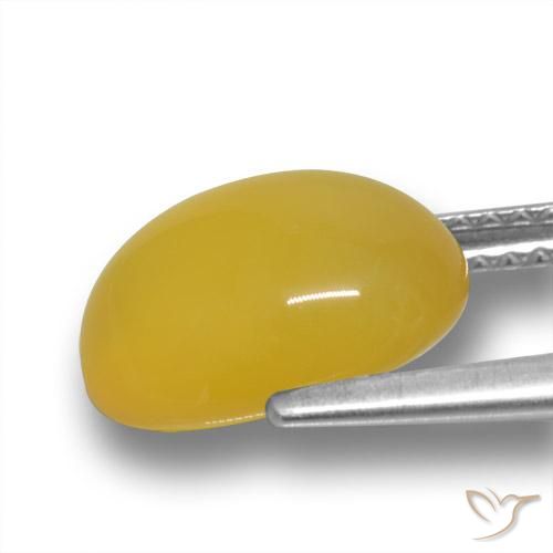 Agate Gemstone in 11 x 9.9 mm Size for Sale, Agate Stone in Honey Yellow Color