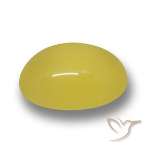 4.36 ct Yellow Agate Stone, Natural Agate in Oval Cabochon Shape for Sale