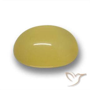 4.05 ct Yellow Agate Stone, Natural Agate in Oval Cabochon Shape for Sale