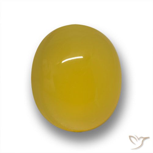 4.5 ct Yellow Agate, 11.9 x 10 mm Oval Cut From India, Photo A