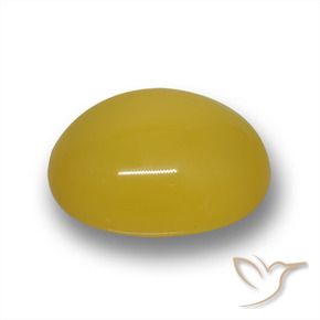 4.50 ct Yellow Agate Stone, Natural Agate in Oval Cabochon Shape for Sale
