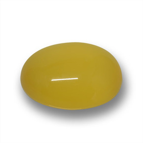 3.92 ct Yellow Agate Stone, Natural Agate in Oval Cabochon Shape for Sale