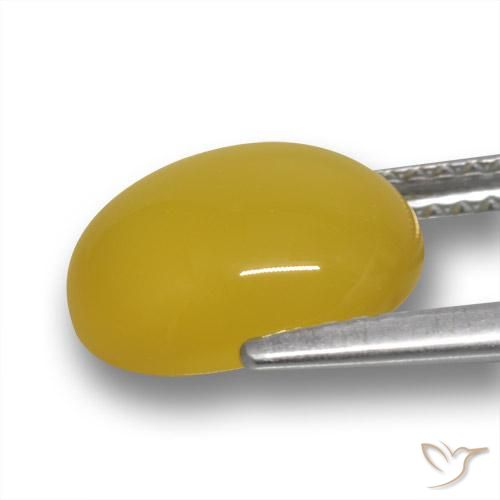 Agate Gemstone in 11 x 9 mm (calibrated) Size for Sale, Agate Stone in Deep Yellow Color