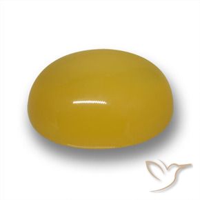 3.62 ct Yellow Agate Stone, Natural Agate in Oval Cabochon Shape for Sale