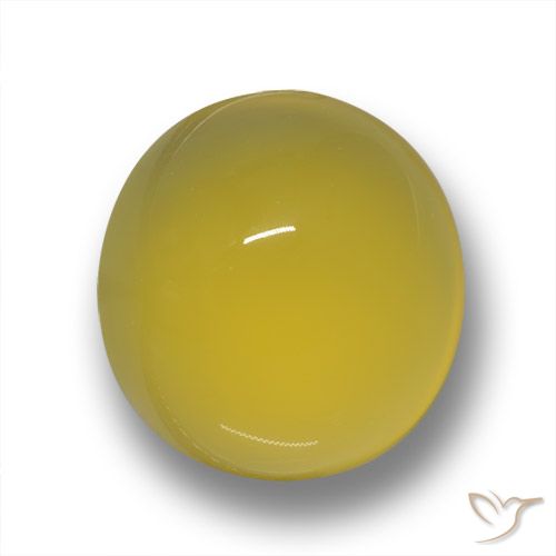5.11 ct Yellow Agate, 11 x 10.4 mm Oval Cut From India, Photo A