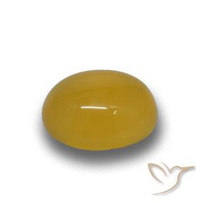 4.96 ct Yellow Agate Stone, Natural Agate in Oval Cabochon Shape for Sale