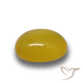 3.64 ct Yellow Agate Stone, Natural Agate in Oval Cabochon Shape for Sale