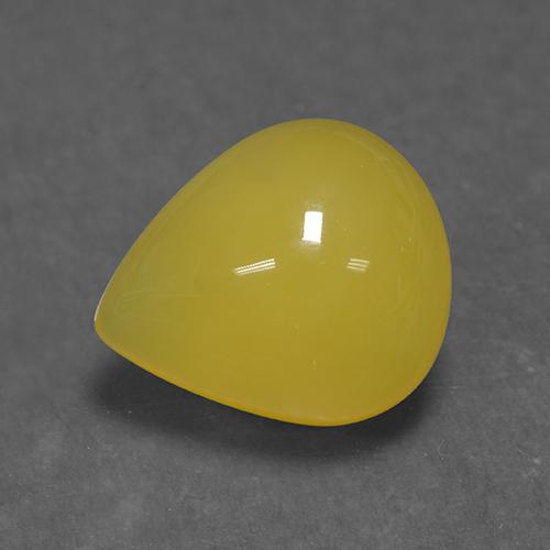 5.54 ct Yellow Agate Stone, Natural Agate in Pear Cabochon Shape for Sale