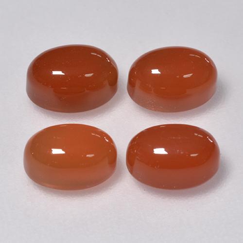 Fire Red Agate Gem - 0.8ct Oval Cabochon (ID: 459442)