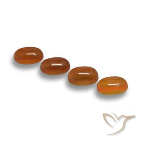 Agate Gemstones in 6 x 4 mm (calibrated) Size for Sale, Agate Stones in Amber Orange Color