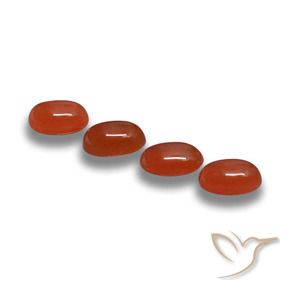 Agate Gemstones in 6 x 4 mm (calibrated) Size for Sale, Agate Stones in Fire Red Color