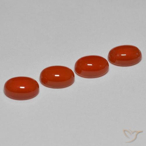 2.40 ctw Red Agate Stones, Natural Agate in Oval Cabochon Shape for Sale