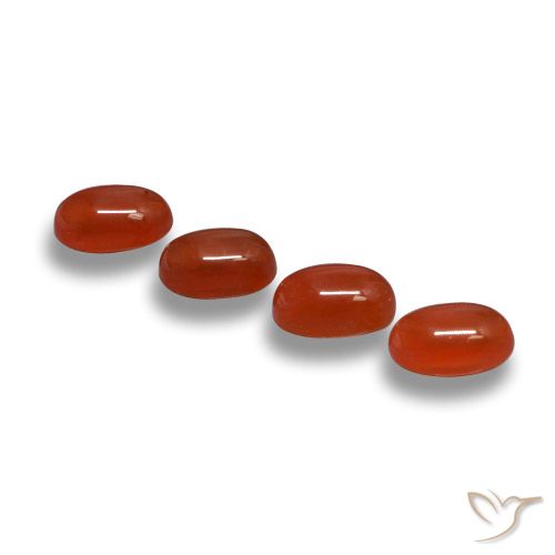 2.45 ct Red Agate, 6.2 x 4.1 mm Oval Cut From India, Photo A