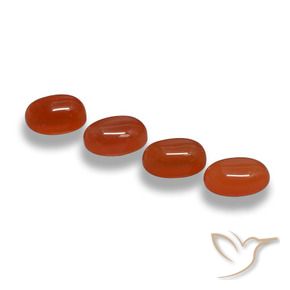 Agate Gemstones in 6 x 4 mm (calibrated) Size for Sale, Agate Stones in Medium Red Color