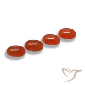 2.56 ctw Red Agate Stones, Natural Agate in Oval Cabochon Shape for Sale
