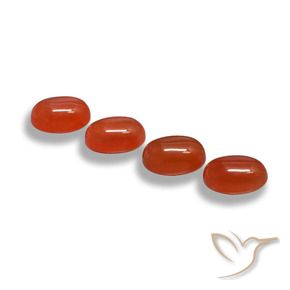 Agate Gemstones in 6 x 4 mm (calibrated) Size for Sale, Agate Stones in Orange Red Color