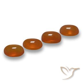 2.45 ctw Orange Agate Stones, Natural Agate in Oval Cabochon Shape for Sale