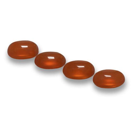 Orange Red Agate Gem - 0.6ct Oval Cabochon (ID: 459498)