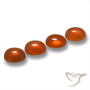 1.66 ctw Orange Agate Stones, Natural Agate in Oval Cabochon Shape for Sale