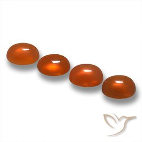 Agate Gemstones in 5 x 4 mm (calibrated) Size for Sale, Agate Stones in Medium Orange Color
