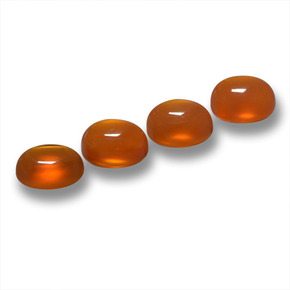 1.97 ctw Orange Agate Stones, Natural Agate in Oval Cabochon Shape for Sale