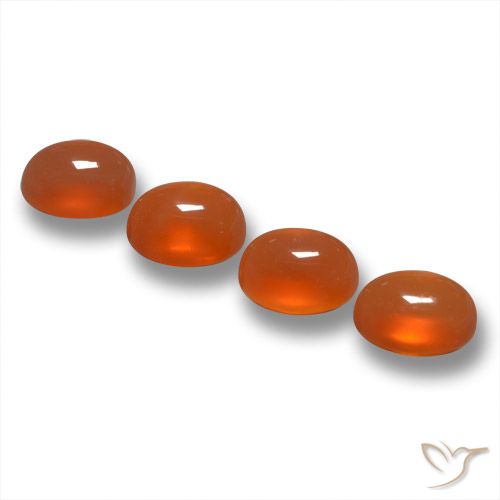 1.86 ct Orange Agate, 5.1 x 4.1 mm Oval Cut From India, Photo A