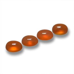 1.74 ctw Orange Agate Stones, Natural Agate in Oval Cabochon Shape for Sale