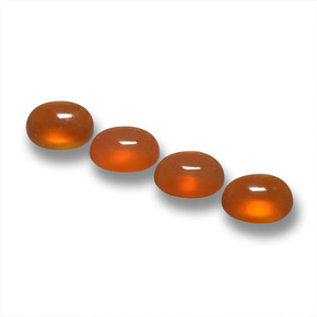 Agate Gemstones in 4.9 x 4 mm Size for Sale, Agate Stones in Medium Orange Color