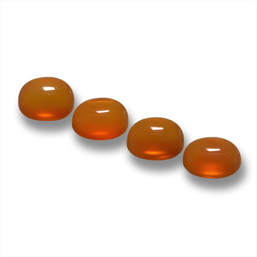 Reddish Orange Agate Gem - 0.5ct Oval Cabochon (ID: 459588)