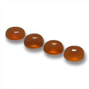 Agate Gemstones in 5 x 4 mm (calibrated) Size for Sale, Agate Stones in Deep Orange Color