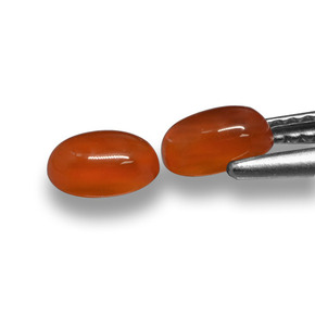 Agate Gemstones in 6 x 4 mm (calibrated) Size for Sale, Agate Stones in Medium Red Color