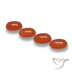 Agate Gemstones in 6 x 4 mm (calibrated) Size for Sale, Agate Stones in Orange Red Color