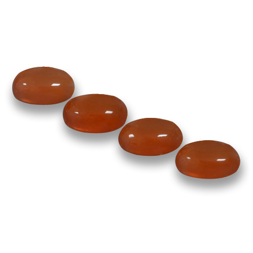 Fire Red Agate Gem - 0.6ct Oval Cabochon (ID: 459778)