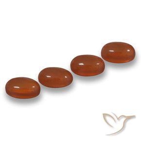 2.42 ctw Red Agate Stones, Natural Agate in Oval Cabochon Shape for Sale