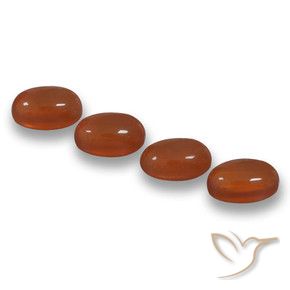 Agate Gemstones in 6 x 4 mm (calibrated) Size for Sale, Agate Stones in Fire Red Color