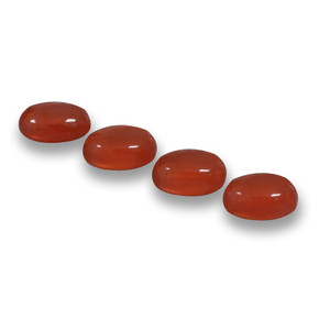 orange-rot Achat Edelstein - 0.6ct Oval Cabochon (ID: 459781)